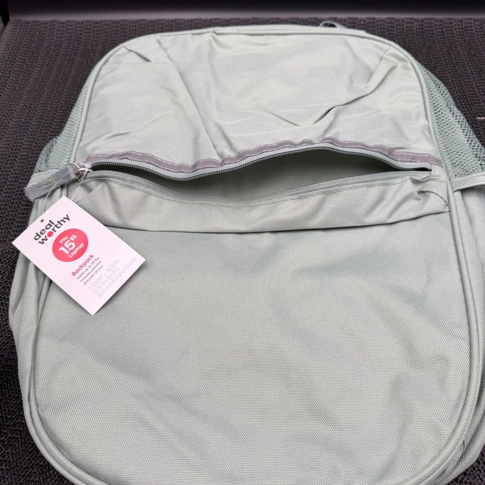 Deal Worthy Sage Green 15 Inch Laptop Backpack Recycled Polyester 069109512